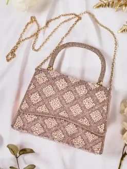 Best Mała torebka damska z cyrkoniami i perełkami Damskie Małe Torebki