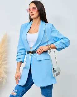 Discount Marynarka damska z paskiem Bluzy|Kurtki / Marynarki / Płaszcze