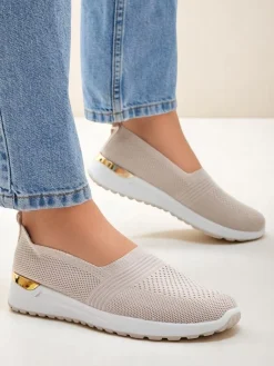 Best Materiałowe damskie półbuty slip on Perfeti Półbuty|Trampki