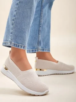 Best Materiałowe damskie półbuty slip on Perfeti Półbuty|Trampki