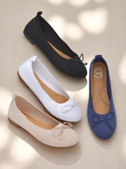 Outlet Materiałowe damskie baleriny Magger Baleriny Klasyczne