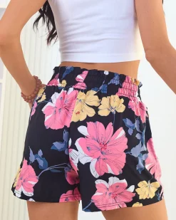 Online Materiałowe krótkie spodenki damskie w kwiaty Szorty|Krótkie Spodenki