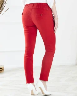 New Materiałowe spodnie damskie z niskim stanem w kolorze m Spodnie Materiałowe