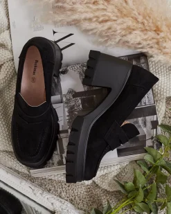 Online Mokasyny damskie na słupku Narvoti Półbuty|Mokasyny Na Obcasie