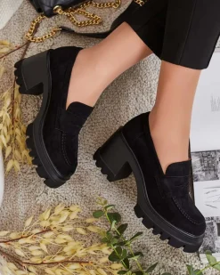 Online Mokasyny damskie na słupku Narvoti Półbuty|Mokasyny Na Obcasie