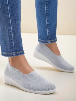 Clearance Mokasyny damskie na niskim koturnie Epoles Mokasyny Na Obcasie