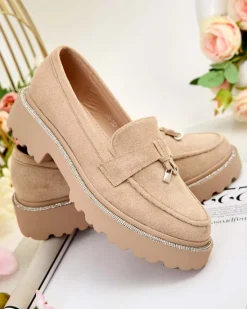 Sale Mokasyny damskie z cyrkoniami Ali Mokasyny Na Płaskiej Podeszwie