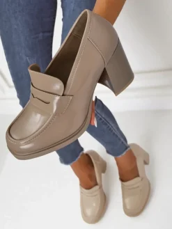 Discount Mokasyny damskie na obcasie Minerva Mokasyny Na Obcasie