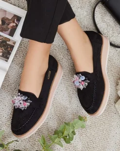 Hot Mokasyny z kolorowymi kamyczkami Restea Mokasyny Na Płaskiej Podeszwie|Półbuty