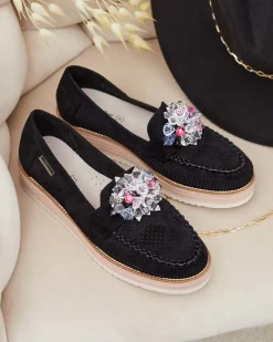 Hot Mokasyny z kolorowymi kamyczkami Restea Mokasyny Na Płaskiej Podeszwie|Półbuty