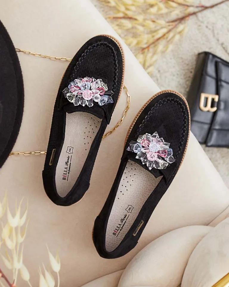 Hot Mokasyny z kolorowymi kamyczkami Restea Mokasyny Na Płaskiej Podeszwie|Półbuty