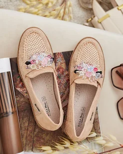 Mokasyny z kolorowymi kamyczkami Restea Półbuty|Mokasyny Na Płaskiej Podeszwie