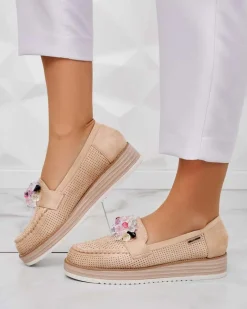 Mokasyny z kolorowymi kamyczkami Restea Półbuty|Mokasyny Na Płaskiej Podeszwie