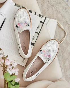 New Mokasyny z kolorowymi kamyczkami Restea Półbuty|Mokasyny Na Płaskiej Podeszwie