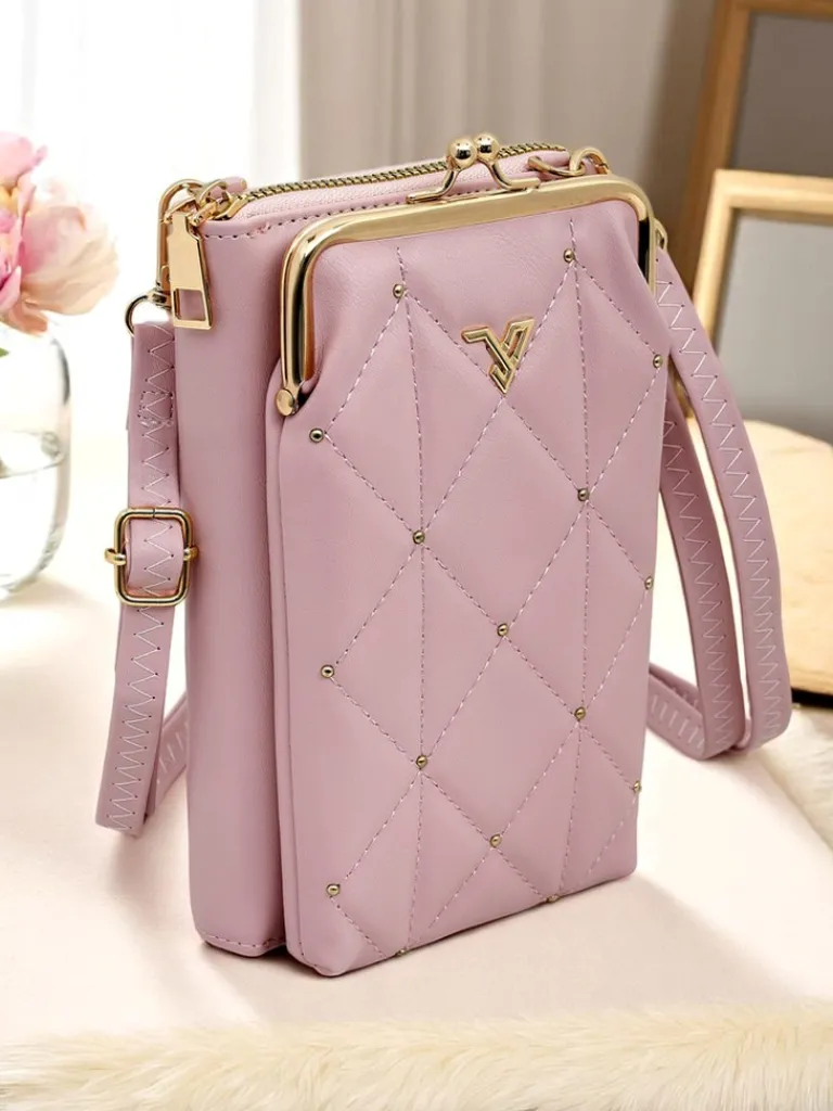 New Multifunkcyjna torebka portfel na pasku Quilted Charm Damskie Małe Torebki