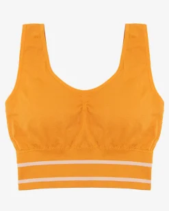 Hot Musztardowy damski biustonosz sportowy Sportowe