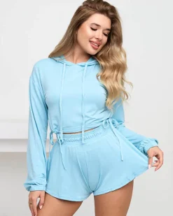 Best Niebieski damski sportowy komplet dresowy Damskie Komplety Damskie