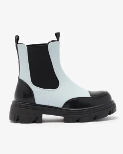 New Niebieskie damskie botki Userrus Botki Bez Ocieplenia|Botki Na Płaskim Obcasie