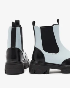 New Niebieskie damskie botki Userrus Botki Bez Ocieplenia|Botki Na Płaskim Obcasie