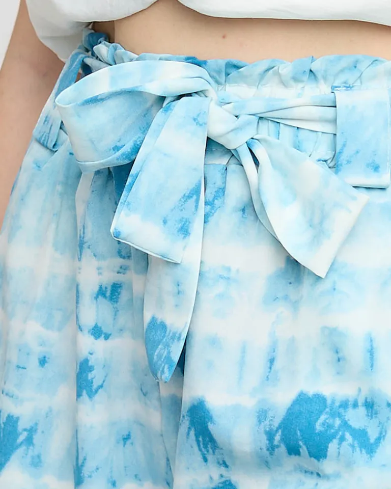 Best Niebieskie damskie materiałowe krótkie spodenki Szorty|Krótkie Spodenki