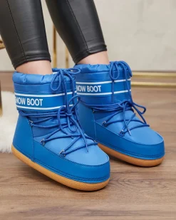 Online Niebieskie śniegowce damskie ze ściągaczem Soblesia Śniegowce|Botki Z Delikatnym Ociepleniem