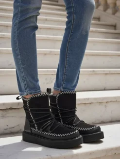 Hot Śniegowce damskie sznurowane Siozi Śniegowce|Botki Z Delikatnym Ociepleniem