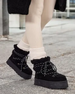New Śniegowce damskie sznurowane Evonie Śniegowce|Botki Z Delikatnym Ociepleniem