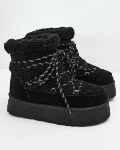 New Śniegowce damskie sznurowane Evonie Śniegowce|Botki Z Delikatnym Ociepleniem