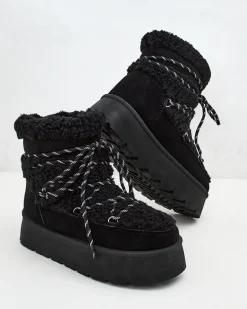 New Śniegowce damskie sznurowane Evonie Śniegowce|Botki Z Delikatnym Ociepleniem