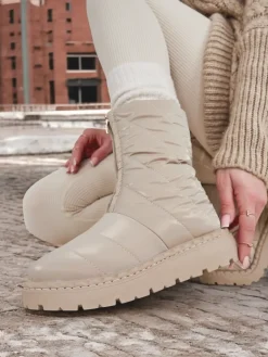 Outlet Śniegowce damskie Esissa Botki Z Delikatnym Ociepleniem|Botki Na Płaskim Obcasie