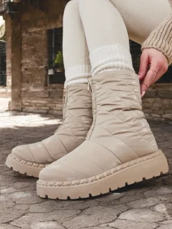 Outlet Śniegowce damskie Esissa Botki Z Delikatnym Ociepleniem|Botki Na Płaskim Obcasie