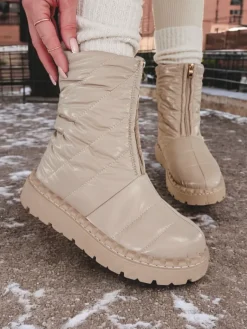 Outlet Śniegowce damskie Esissa Botki Z Delikatnym Ociepleniem|Botki Na Płaskim Obcasie