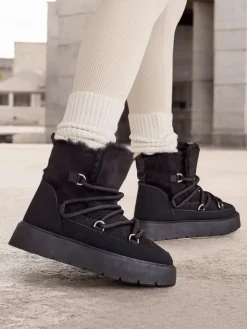 New Śniegowce damskie sznurowane Liloz Botki Z Delikatnym Ociepleniem|Nowość