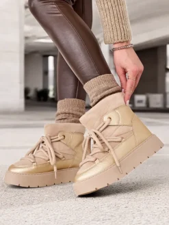 Sale Śniegowce damskie sznurowane Iniuc Śniegowce|Botki Z Delikatnym Ociepleniem