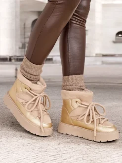 Sale Śniegowce damskie sznurowane Iniuc Śniegowce|Botki Z Delikatnym Ociepleniem