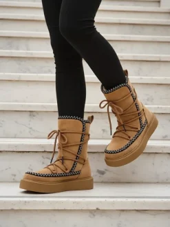 Discount Śniegowce damskie sznurowane Siozi Śniegowce|Botki Z Delikatnym Ociepleniem