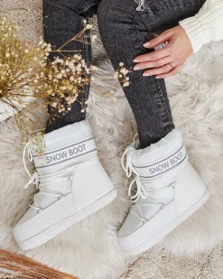 Hot Śniegowce damskie ze ściągaczem Soblesia Śniegowce|Botki Z Delikatnym Ociepleniem