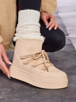 Best Śniegowce damskie sznurowane Miniuc Śniegowce