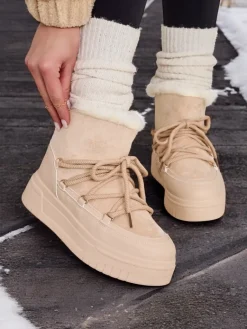 Best Śniegowce damskie sznurowane Miniuc Śniegowce