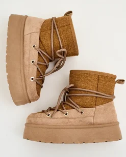 Best Śniegowce damskie sznurowane Filori Śniegowce|Botki Na Płaskim Obcasie