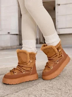 Discount Śniegowce damskie sznurowane Liloz Botki Z Delikatnym Ociepleniem|Nowość