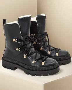 Clearance Śniegowce damskie sznurowane Lorii Śniegowce|Botki Z Grubym Ociepleniem