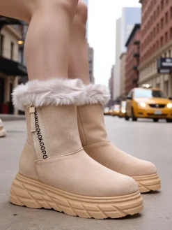 Clearance Śniegowce damskie Zebio Śniegowce|Botki Na Płaskim Obcasie