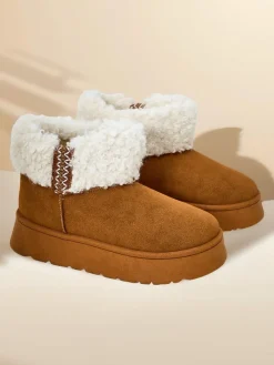 Outlet Śniegowce damskie z kożuszkiem Rovvoy Śniegowce|Botki Z Delikatnym Ociepleniem