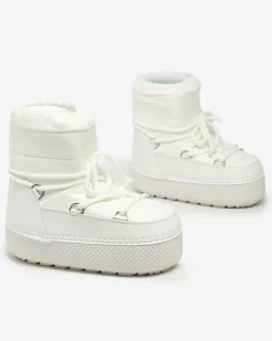 New Śniegowce damskie sznurowane Yevnoie Śniegowce|Botki Na Płaskim Obcasie