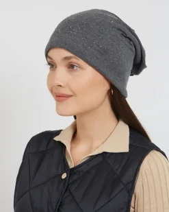 New Ocieplana damska czapka z cyrkoniami Damskie Czapki I Kapelusze