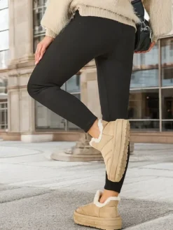 Outlet Ocieplane bawełniane legginsy damskie Legginsy / Tregginsy