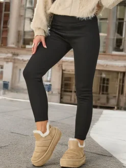 Outlet Ocieplane bawełniane legginsy damskie Legginsy / Tregginsy