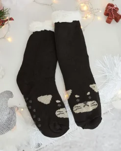 Online Ocieplane beżowe damskie skarpetki z pieskiem Skarpetki