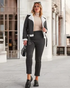 New Ocieplane damskie spodnie typu tregginsy PLUS SIZE Legginsy / Tregginsy|Plus Size